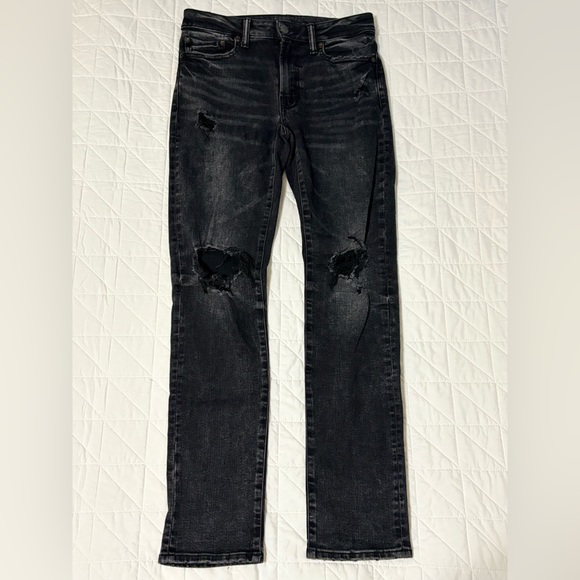 American Eagle Outfitters Other - American Eagle Ne(x)t Level Flex Men’s Distressed Black Jeans Size 30x32 Slim